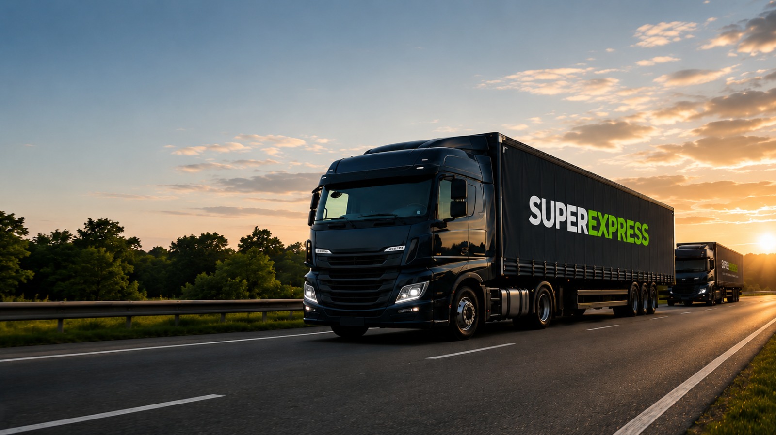 Caminhão da SuperExpress em viagem na estrada